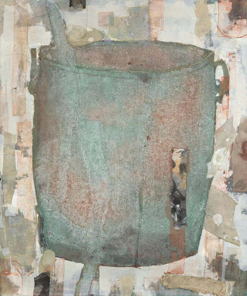 綜合材料繪畫《光陰的故事》。青海省文聯(lián)供圖