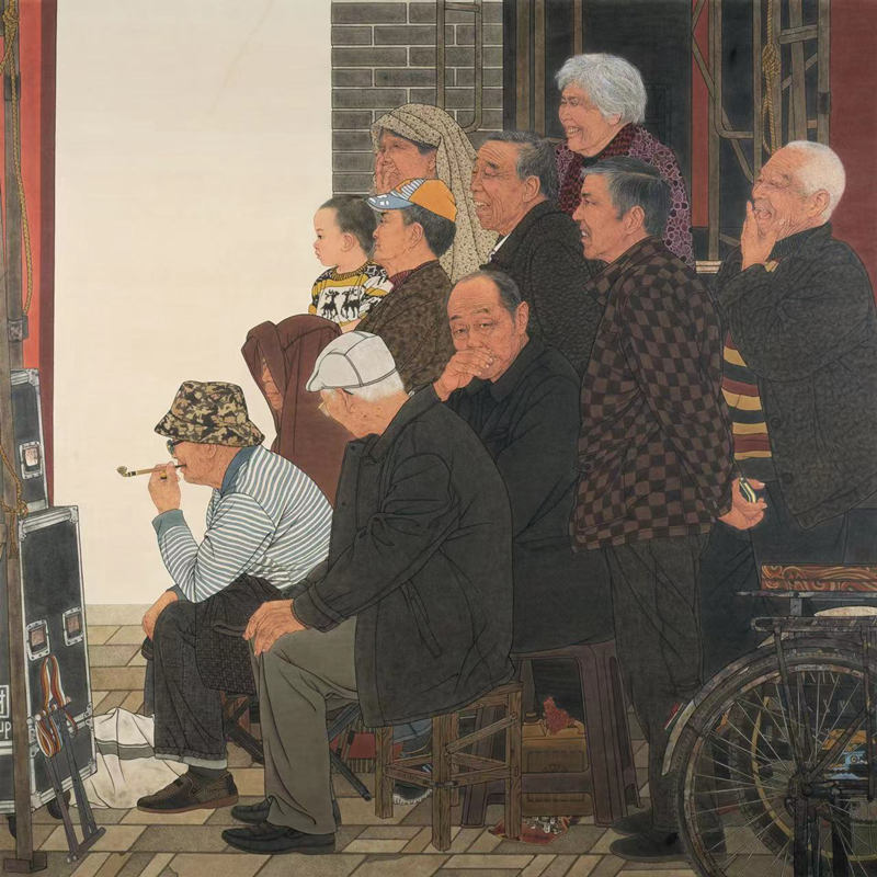 中國畫《春天里》。青海省文聯(lián)供圖