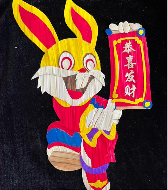 麥稈畫(huà)作品。湟源縣委宣傳部供圖