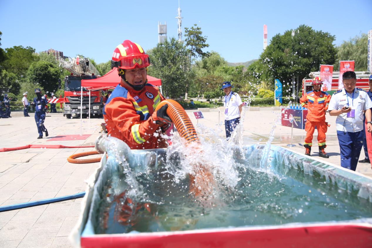 比賽現(xiàn)場(chǎng)。青海消防救援總隊(duì)供圖