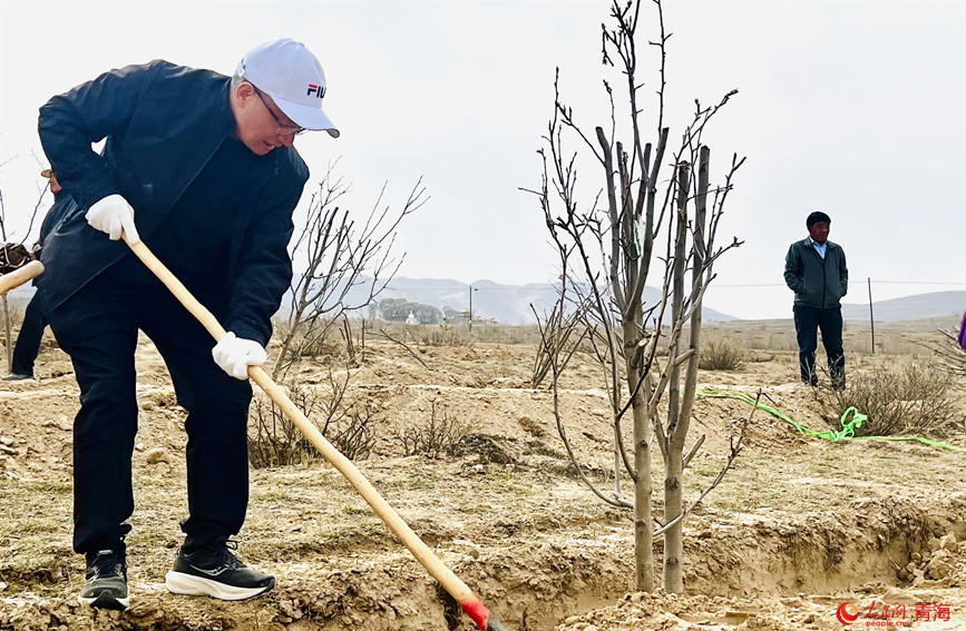 植樹活動現(xiàn)場。人民網(wǎng) 顧斐菲攝